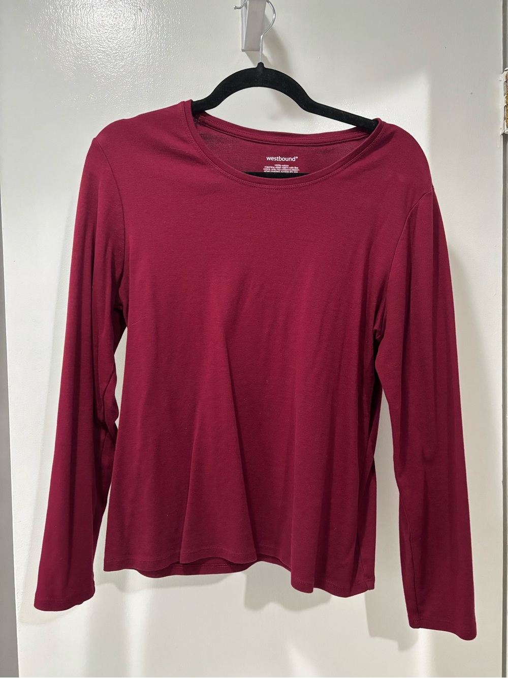 Westbound Long-Sleeve Crewneck Top - Burgundy